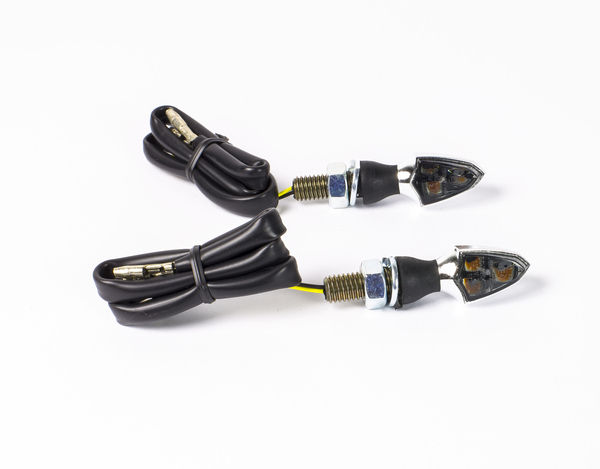 E-marked Led Mini Signal With Rubber Stem Chrome, 1, nordicamoto.ro