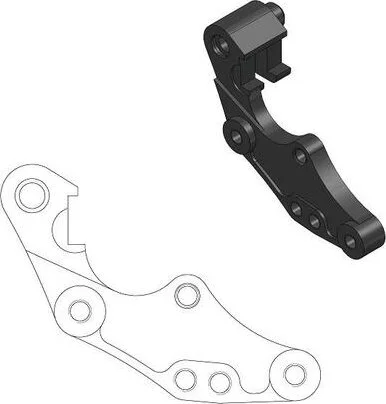Suport de fixare pentru discul de frână față Dakar de 298 mm, negru, 1, nordicamoto.ro
