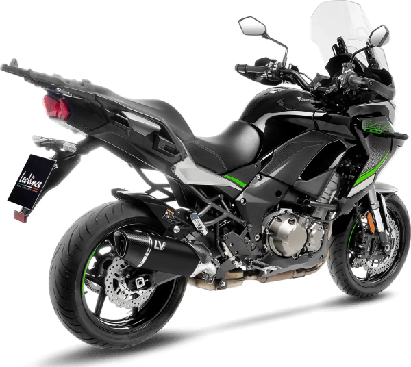 Tobă de eșapament LeoVince LV-14 R Black Edition Slip-On pentru Kawasaki Versys 1000, 3, nordicamoto.ro