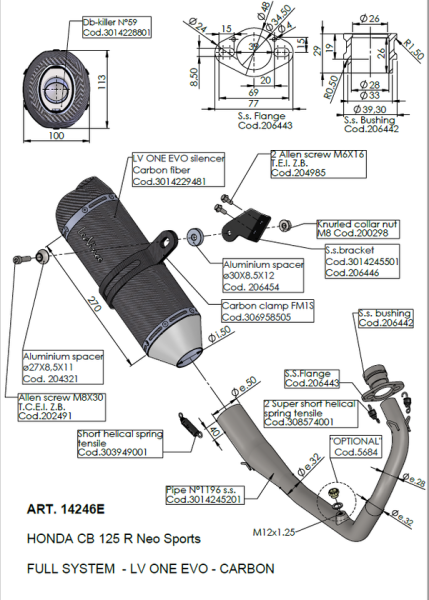Lv One Evo Carbon Full-system Exhaust Black, Matte, 3, nordicamoto.ro