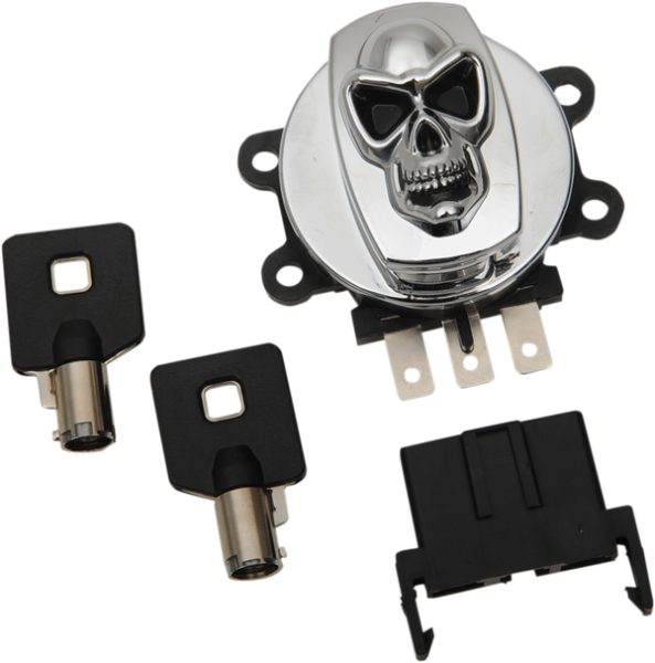 Skull Ignition Switch Chrome, 1, nordicamoto.ro