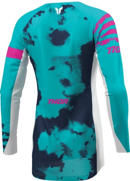 Womens Launchmode Bleach Jersey White, Blue -5