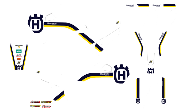 Graphic Kit Retro Yellow, White, Blue, 1, nordicamoto.ro