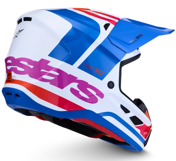 Casca Alpinestars S-M7 Core Alb/Albastru/Roz XS, 4, nordicamoto.ro