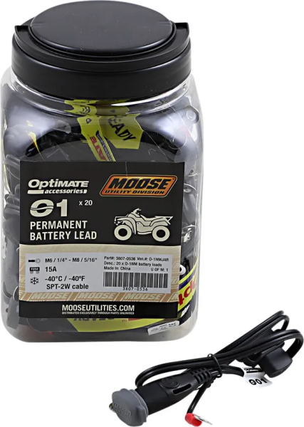 O1 Permanent Battery Lead Black 