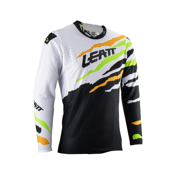 Tricou Leatt 5.5 Ultraweld Citrus Tiger White/Black/Orange/Fluo Green