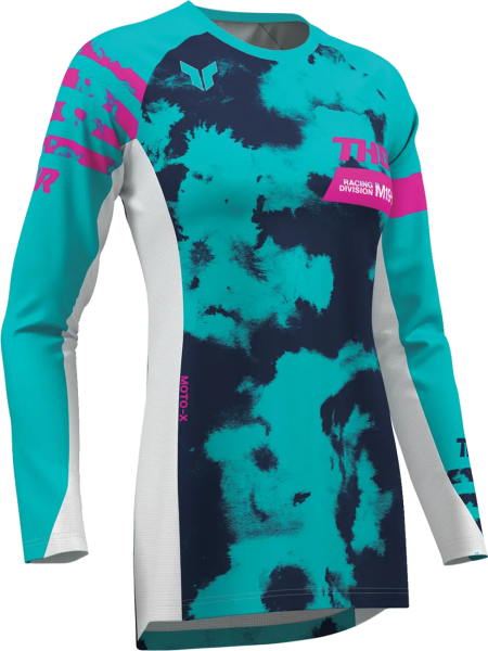 Womens Launchmode Bleach Jersey White, Blue -657e37d49a24f27ae115c6df1e98a48b.webp