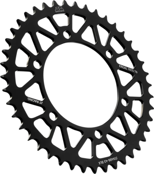 JT SPROCKETS Pinion spate din aluminiu Racelite, negru, 1, nordicamoto.ro