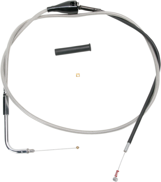 Stainless Braided Idle Cable Silver, 1, nordicamoto.ro
