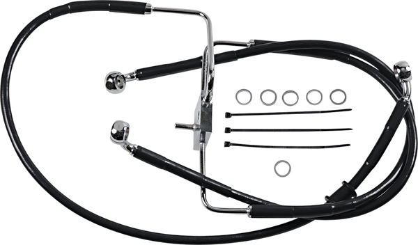 Extended Length Stainless Steel Brake Line Black, Vinyl Coated Oversize [+254 mm (10'')], 1, nordicamoto.ro