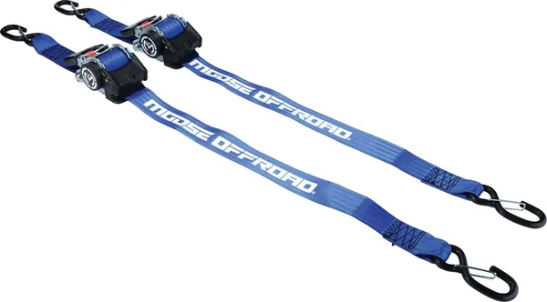 Retractable Ratcheting Straps Blue 