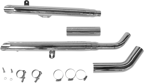 Drag Pipe Slip-on Mufflers Chrome, 2, nordicamoto.ro