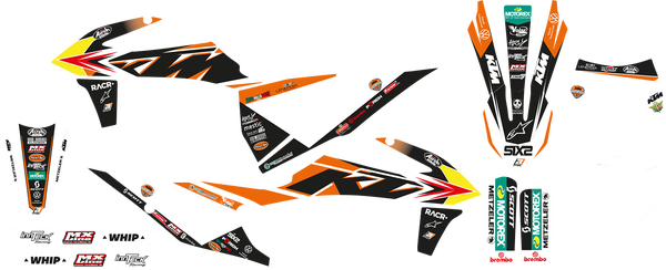 Trophy Graphic Kit With Seat Cover Yellow, Orange, Black, 2, nordicamoto.ro