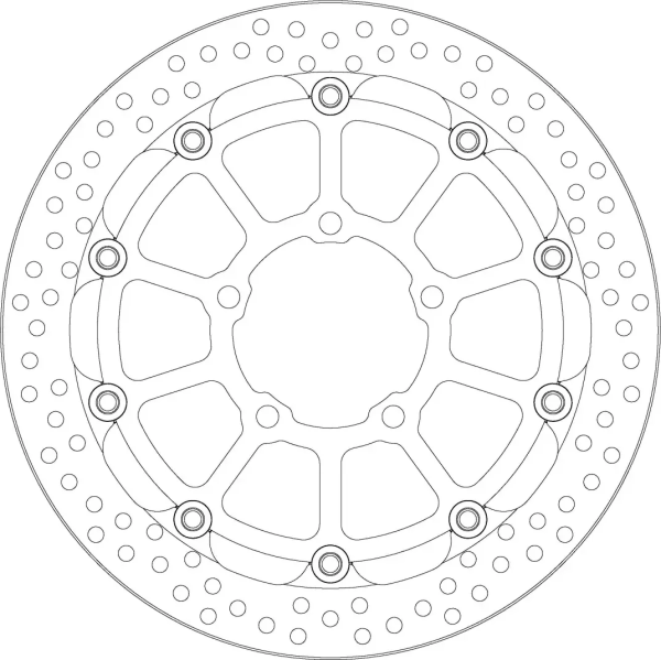 Halo Series Floating Racing Rotor Black, Silver -1