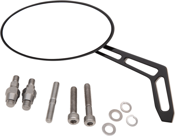 Billet Aluminum Mirrors With Clear Glass Black, 1, nordicamoto.ro