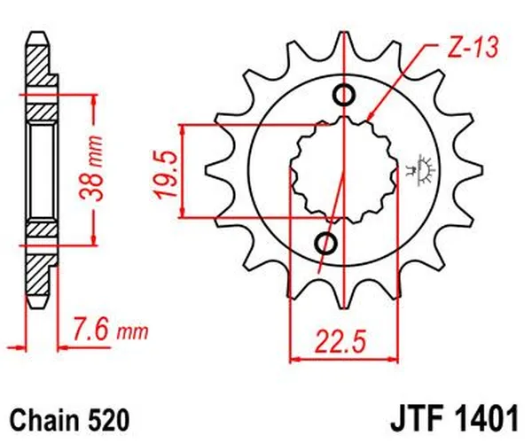 JT SPROCKETS Front Sprocket Natural -0