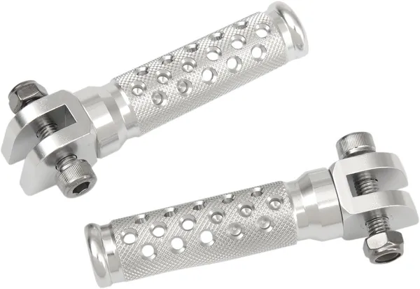 Slash-cut Style Footpegs Silver-0