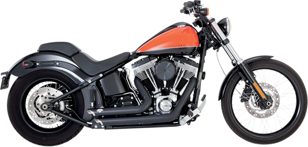 Shortshots Staggered Exhaust System Black, 2, nordicamoto.ro