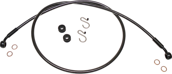 E-z Align Dot Braided Single Disc Front Brake Line Black, Black Pearl, 3, nordicamoto.ro