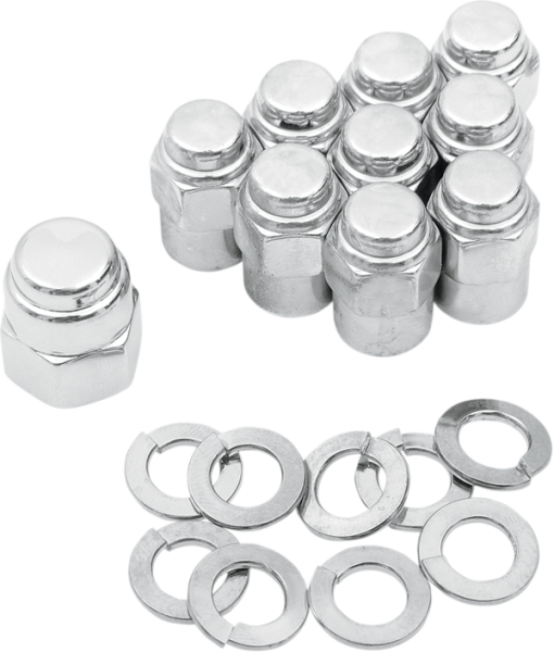 Chrome Cap Nut Kit Silver, 1, nordicamoto.ro