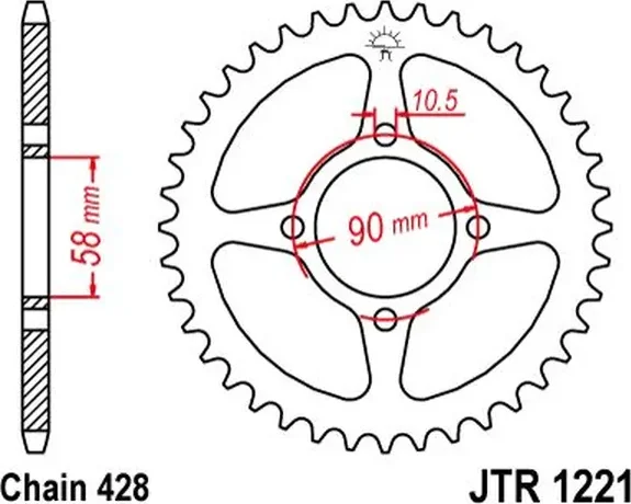 JT SPROCKETS Rear Sprocket Natural -0