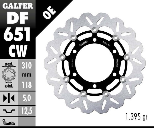 Wave® Brake Rotor Black, Silver, 1, nordicamoto.ro