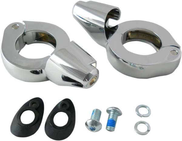 Turn Signal Fork Clamps Chrome, 1, nordicamoto.ro