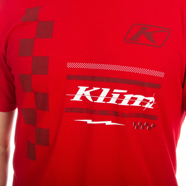 Tricou Klim Checkered Flag Tri-blend Black - White-2