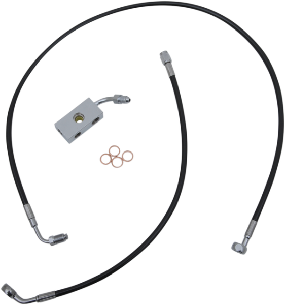 Black Braided Brake Line Kit Black 38 cm - 43 cm (15' - 17'), 1, nordicamoto.ro