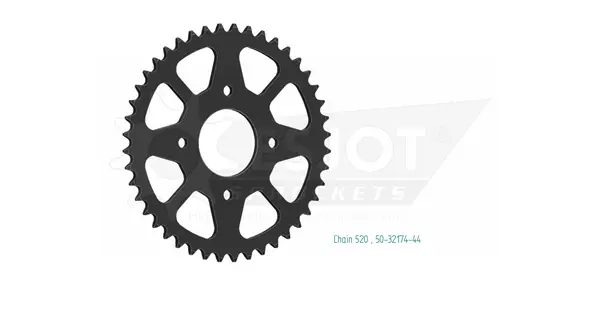 Pinion standard spate 520 negru, 1, nordicamoto.ro