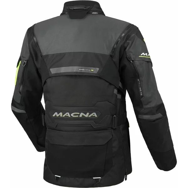 Geaca dama textil impermeabila touring/adventure MACNA FLEXODUS Night Eye™ S Negru Night Eye/Galben fluo, 34, nordicamoto.ro
