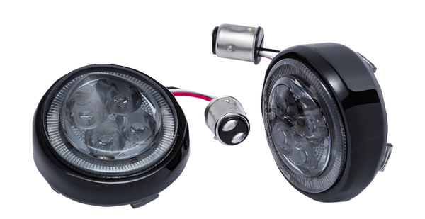 Led Lighted Fang® Rear Signal Light Inserts Black, 2, nordicamoto.ro