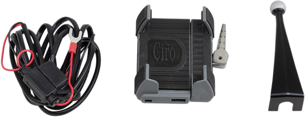 Smartphone/gps Holder With Charger Black, 1, nordicamoto.ro