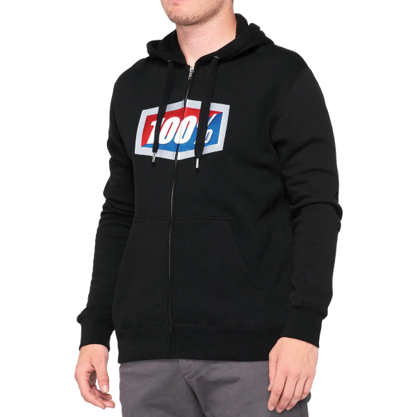 Hanorac 100% Official Fleece Zip-up Black-2