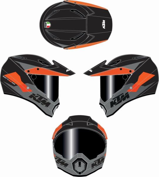 Casca KTM AX9 Gray/Orange/Black-2