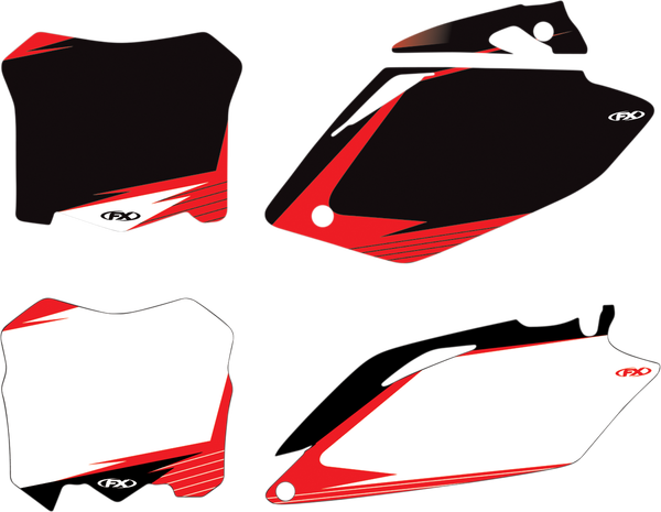 Pre-cut Graphic Number Plate Kit Red, 5, nordicamoto.ro