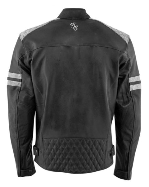 Geaca Piele Rusty Stitches JARI Grey/White-2