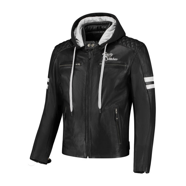 Geaca Piele Rusty Stitches Jari Hooded V2 Black/White-6b7cb9dc161365375bcc5caaba300460.webp