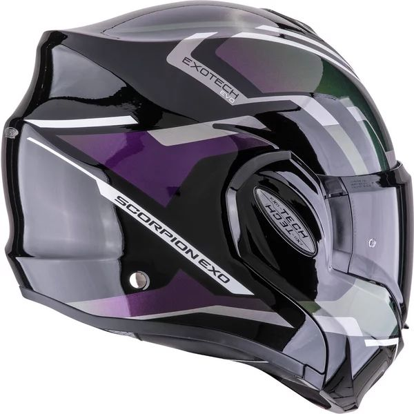Casca modulara flip-back EXO-TECH EVO FURIO S Alb/Rosu/Albastru, 5, nordicamoto.ro