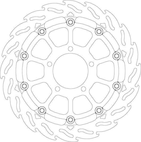 Flame Floating Alu Brake Disc Black, Silver -0