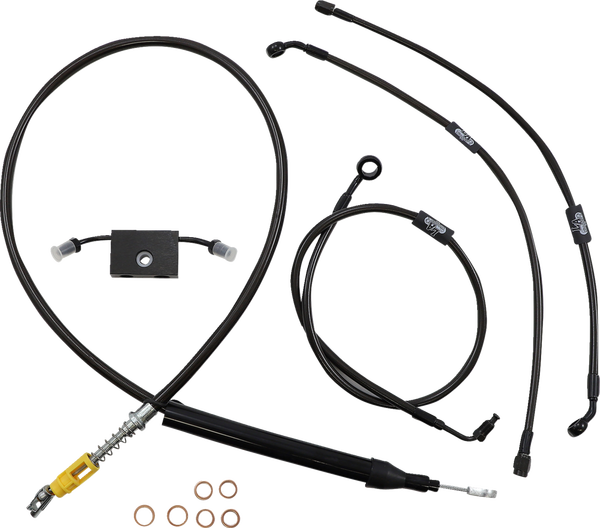 Standard Midnight Braided Handlebar Cable/brake Line Kit Black, 1, nordicamoto.ro