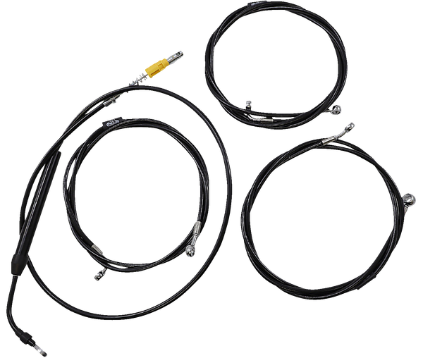 Standard Black Vinyl Braided Handlebar Cable/brake Line Kit Black, 1, nordicamoto.ro