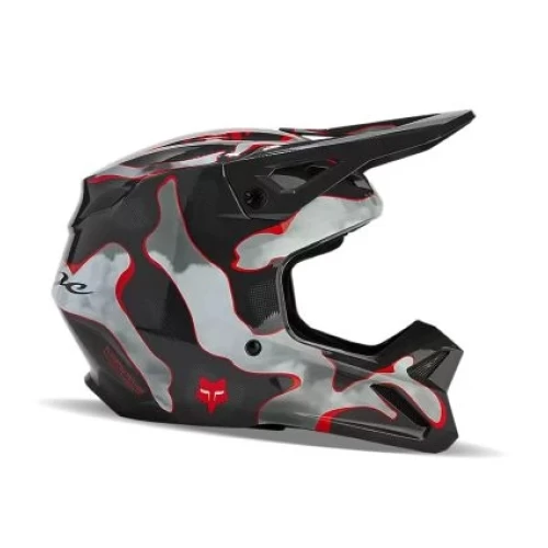 Casca Copii Fox V1 Atlas Gri/Rosu YL, 9, nordicamoto.ro