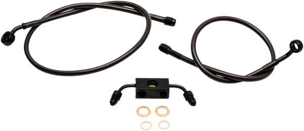 Midnight Braided Brake Line Kit Black, Midnight 30, 1, nordicamoto.ro