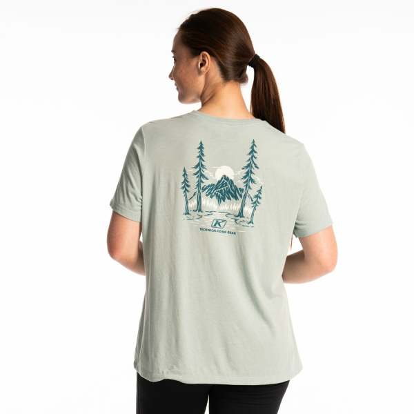 Tricou Dama Klim Canyon Tri-blend Dusty White - Hedge Green-4