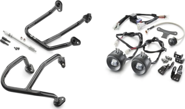 Crash bar supplementary headlight kit