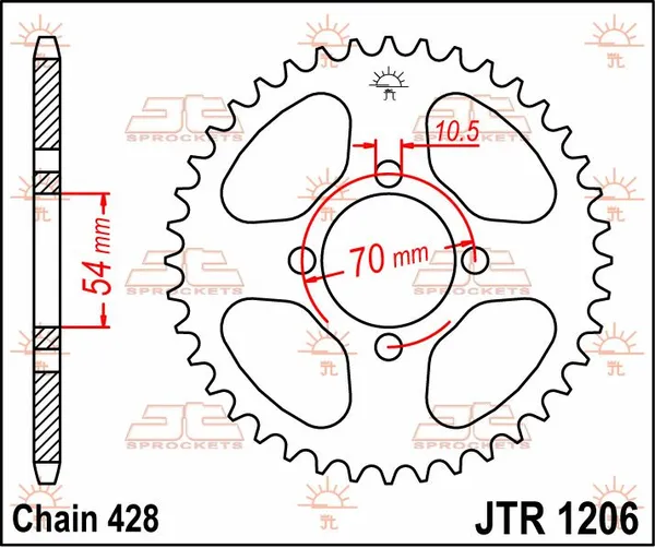 JT SPROCKETS Rear Sprocket Natural -0