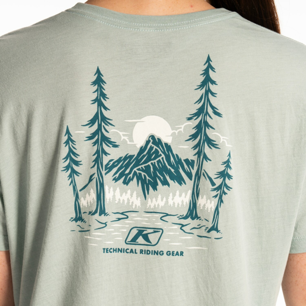 Tricou Dama Klim Canyon Tri-blend Dusty White - Hedge Green-3