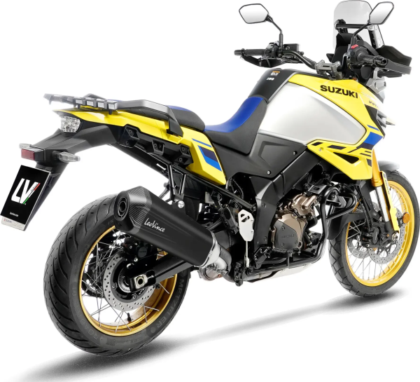 Tobă de eșapament LeoVince LV-12 R Black Edition Slip-On pentru Suzuki V-Strom 1050, 4, nordicamoto.ro