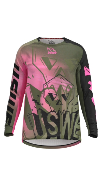 Tricou moto off-road USWE Kalk Cartoon – Pink, 1, nordicamoto.ro